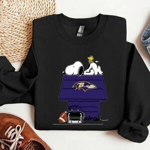 Baltimore Ravens Snoopy Woodstock Peanuts NFL Football Christmas Sweatshirt 159